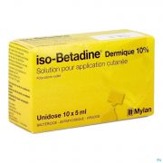 Isobetadine Iso Betadine Dermique Unidoses 10 X 5 ml