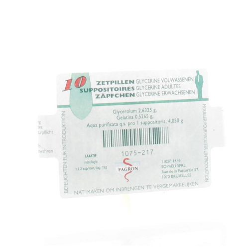 FAGRON GLYCERINE SUPPO ADULTE (10)