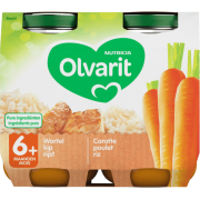 OLVARIT 6 MOIS CAROTTE-POULET-RIZ 2 X 200 G
