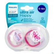 Avent Sucette Ultra Air girl +0 Mois Happy girl