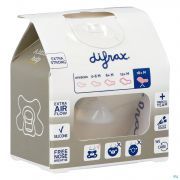 Difrax Fopspeen Dental +18m Uni/pure Donkerbl/ev.