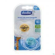 Dodie Fopspeen Anatomisch Silic. +18M Fan A44 2