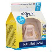 Difrax Fopspeen Natural 6M+ Roze-Print - Detail 1