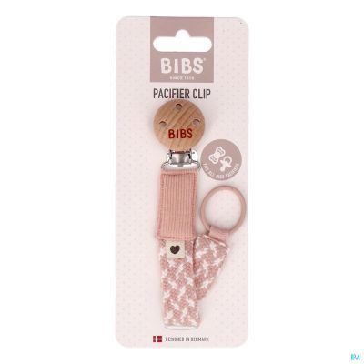Bibs Attache Sucette Braided Blush&ivory