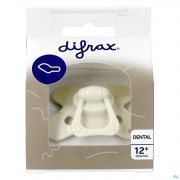 Difrax Sucette Dental +12 Mois Uni/pure Creme/popcorn