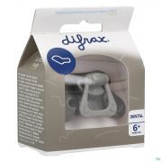 Difrax Fopspeen Dental +6M Uni/pure grijs/clay - Detail 1
