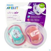 Avent Sucette +18 Mois Air girl Tigre Lapin