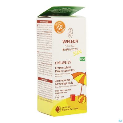 Weleda Edelweiss Zonnecreme Gevoel.huid Ip50+ 50ml