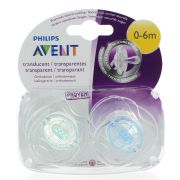 AVENT SUCETTE TRANSPARENTE SILICONE 0-6 MOIS (2)