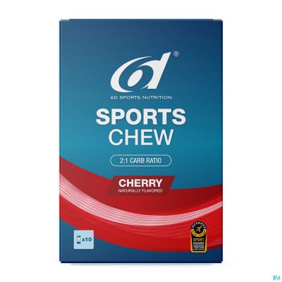 6d Sports Chew Cherry 10x38g