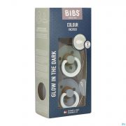 Bibs 1 Fopspeen Symmetric Glow Duo Sage/cloud 2