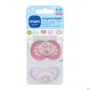 Mam Original Night Fopspeen Silic.pure 6-16m Pink2