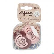 Difrax Sucette Dynamic Botanic Pink Purple 0-3 Mois (2)
