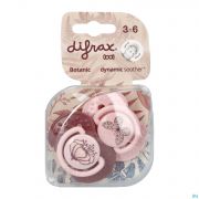 Difrax Sucette Dynamic Botanic Pink Purple +3 Mois (2)