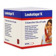 Leukoplast Leukotape K Bande Adhésive Elastic Rouge 7,5 Cm X 5 M (1) - Vue détail 1