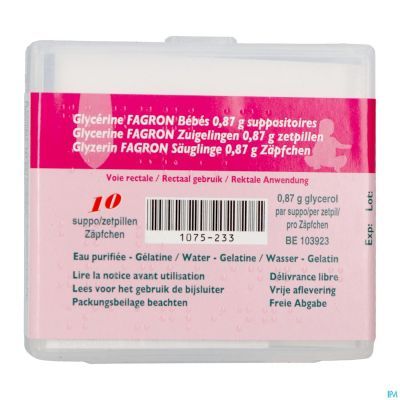 Glycerine Suppo Bb 10 Fag