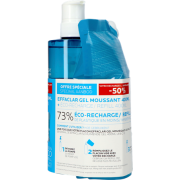 La Roche Posay Effaclar Gel Moussant 400 Ml + Recharge 400 Ml -50%