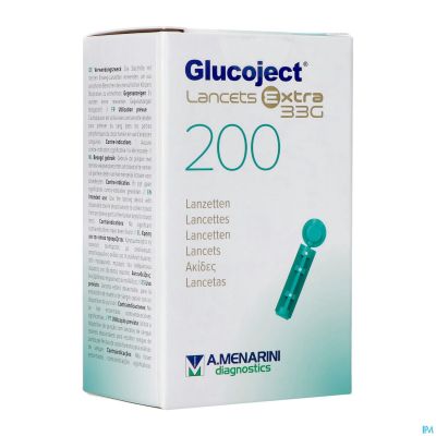 Glucoject l.extra 33g Lancettes 200
