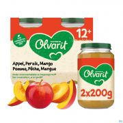 Olvarit Pomme Peche Mangue 2x200g 12m56