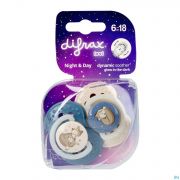 Difrax Dynamic Sucette Day And Night Assortiment 6-18 Mois (2)