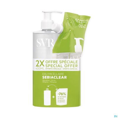 Svr Sebiaclear Eau Micellaire 400ml + Refill 400ml