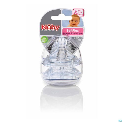 Nûby NT SoftFlex&trade; vervangspeen - slow flow – 0m+