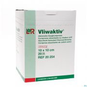 Lohmann Rauscher Vliwaktiv Compresse Charbon Sterile 10 X 10 Cm (20) - Vue détail 1