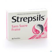 Strepsils Fraise Sans Sucre 36 Pastilles A Sucer - Vue détail 1