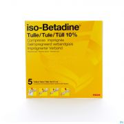 Isobetadine Iso Betadine Tulle 10 X 10 Cm 5 Compresses - Vue détail 1
