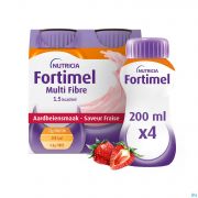 Fortimel Multifibre 1.5 Kcal Arôme Fraise 4 X 200 ml