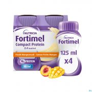 Nutricia Fortimel Compact Protéine 2.4 Kcal Arôme Pêche-Mangue 4 X 125 ml