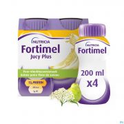 Fortimel Jucy Plus Arôme Poire Fleur Sureau 4 X 200 ml