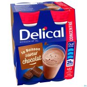 Delical Concentre Chocolat 4 X 200 ml