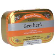 Grethers Grether's Pastilles gingembre-Citron Sans Sucre 110 g