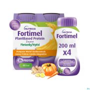 Fortimel Plantbased Protéine 2 Kcal Saveur Potiron-Carotte-Gingembre 4 X 200 ml