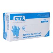Cmt Handschoenen Nitril Blauw Z/poeder l 100