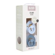 Bibs 1 Fopspeen Symmetric Duo Baby Blue/petrol