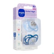 Mam Perfect Night Sucette Silicone 16m+ Bleu2