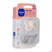 Mam Supreme Fopspeen Silicone 0-6m Uni 2