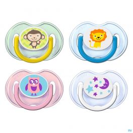 Philips Avent Fopspeen Aap Leeuw Maan Uil 0-6m 2 SCF196/18