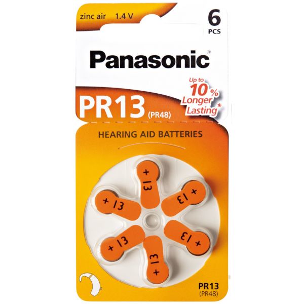 PILES PANASONIC POUR APPAREIL AUDITIF PR 13H (6) Piles et accessoires
