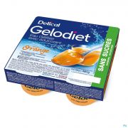 Delical Gelodiet gelwater Zoetstof Sinaasappel Pot 4X120G - Detail 1