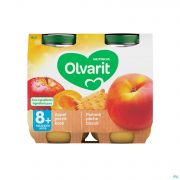 Olvarit Fruit Pomme Peche Biscuit 2x200g 8m54
