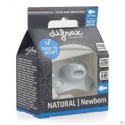 Difrax Fopspeen Natural Newborn Uni/pure Blauw/ice - Detail 1