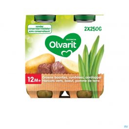 Olvarit Haricots Boeuf Puree 2x250g 12m04