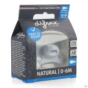 Difrax Fopspeen Natural 0-6m Uni/pure Blauw/ice