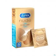 Durex Nude Extra Lube Preservatifs 10