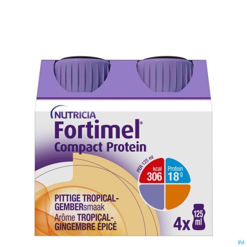 Fortimel Compact Protein Tropical Gingembre épicé Bouteilles 4x125 ml