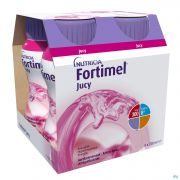 Nutricia Fortimel Jucy Aardbeiensmaak Flesjes 4X200Ml