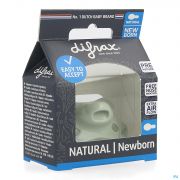Difrax Fopspeen Natural Newborn Uni/pure gr./pist. - Detail 1
